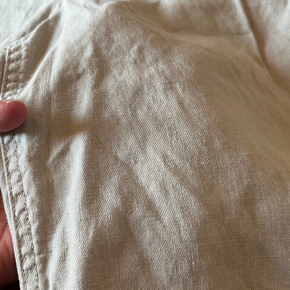 Evereve 27 Sundae Wide Leg Taupe Linen Pant with Slit at Ankle - Picture 5 of 9